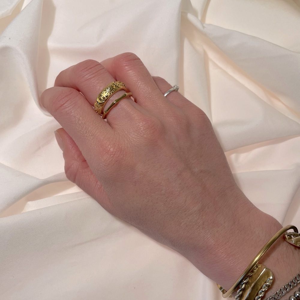 Moon & Stars Ring. Gold plated Hypoallergenic ring size 7.